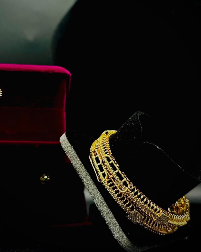 Zar-e-Hunar | Ornate Golden 2pc Bangle Set
