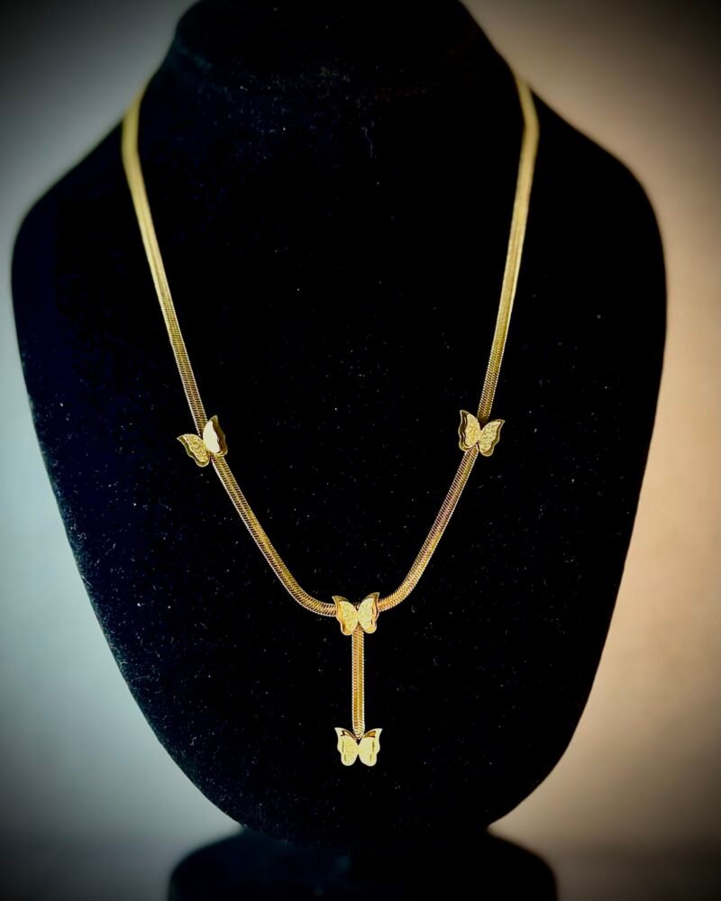 ZariFly | Golden butterfly  Filigree Necklace - Image 2