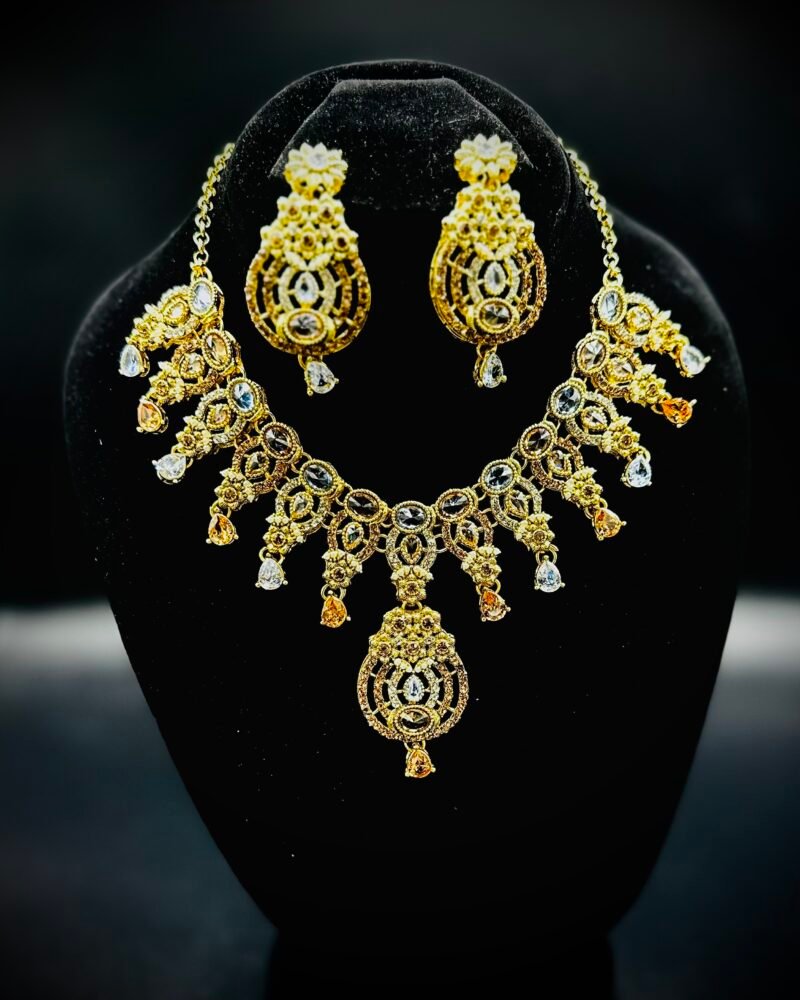 Rang-e-Taab | Radiant Grace in layered Gold Design - Image 2