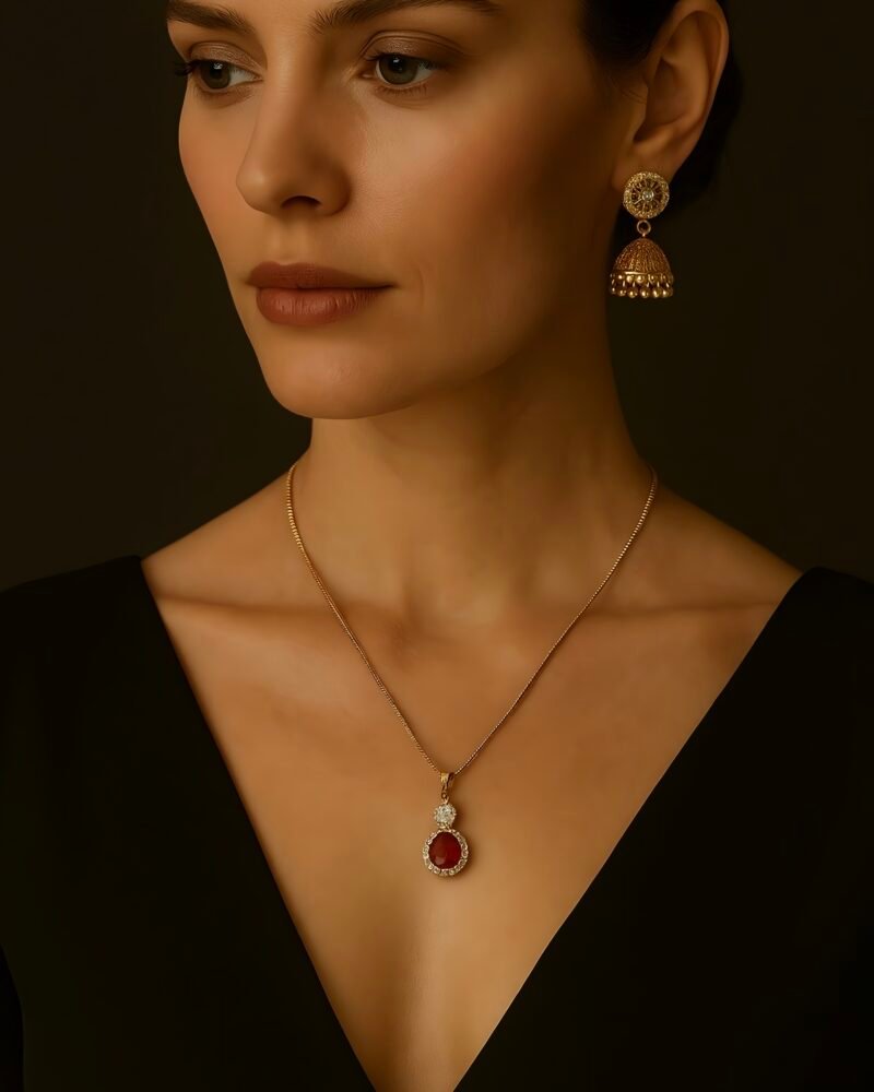 Red Dynasy | Radiant Amber Glow with Red Emerald - Image 2