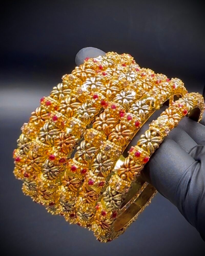 Noor-e-Kangan | Intricate Golden Creeper Bangles - Image 2